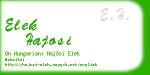 elek hajosi business card