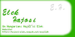 elek hajosi business card